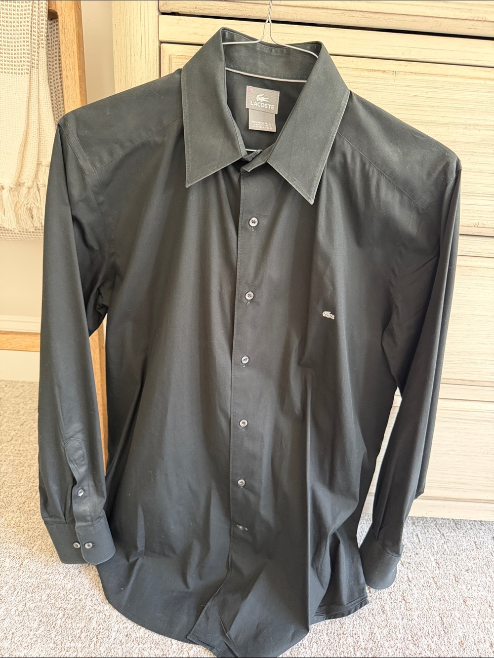 Lacoste Black Long-Sleeve Dress Shirt